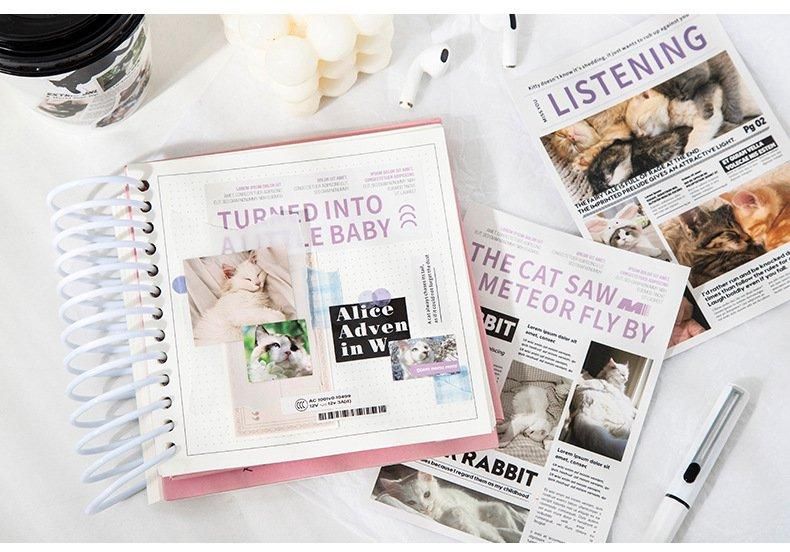 Cat Newspaper Deco Sticker