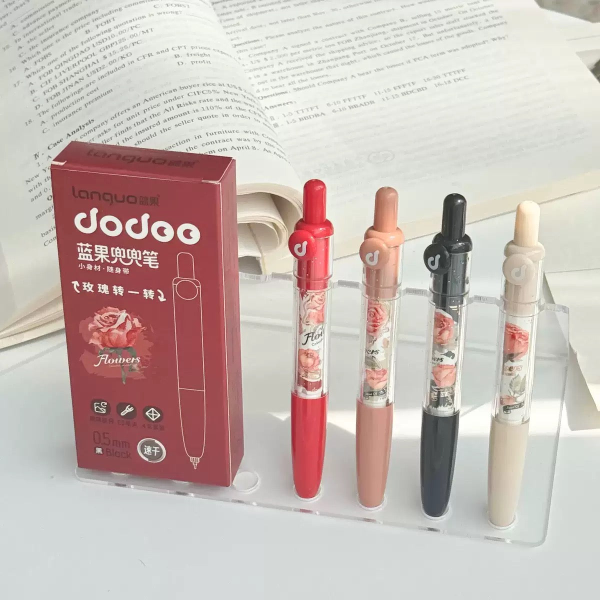 Premium Floral Black Ink Pen