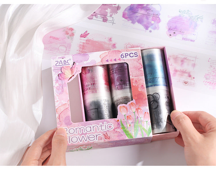 Romantic Flower Journaling Sticker Roll