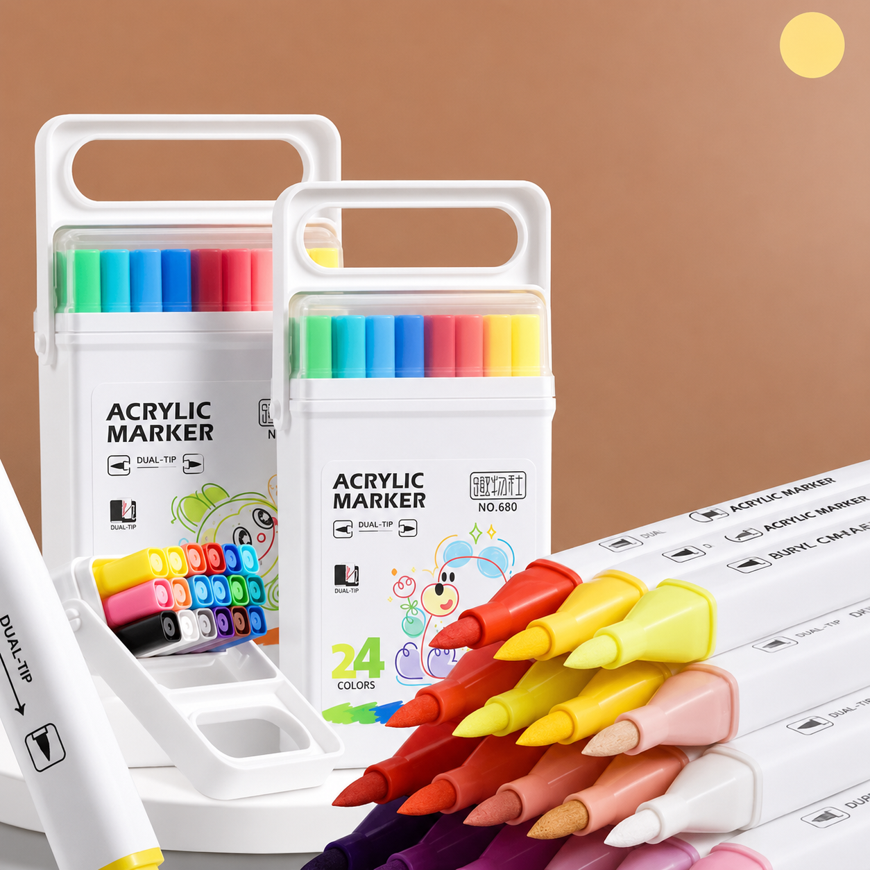 Dual-Tip Acrylic Marker 24Pcs