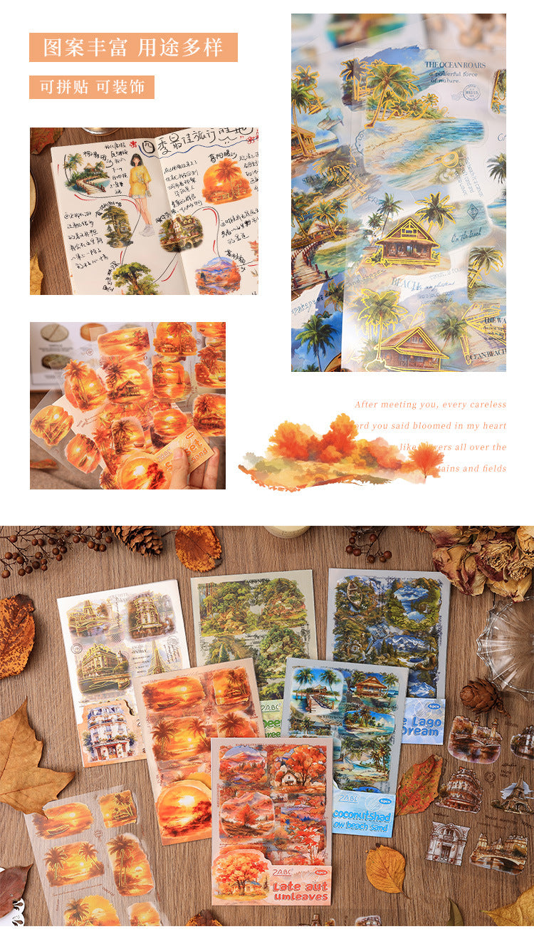 Beautiful Tour Line Journal Stickers (6Sheet Set)