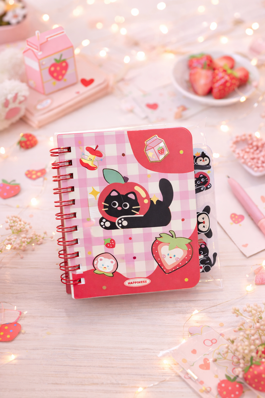 Lucky Cat Mini Diary w Bookmark