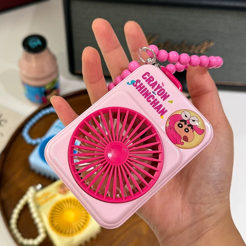 Shinchan Mini Hand Fans With Keychain