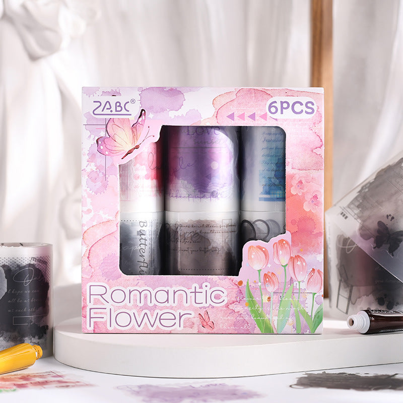 Romantic Flower Journaling Sticker Roll