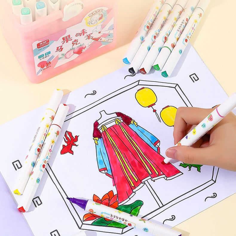 Dual Tip Marker Pen Set 12 Pcs