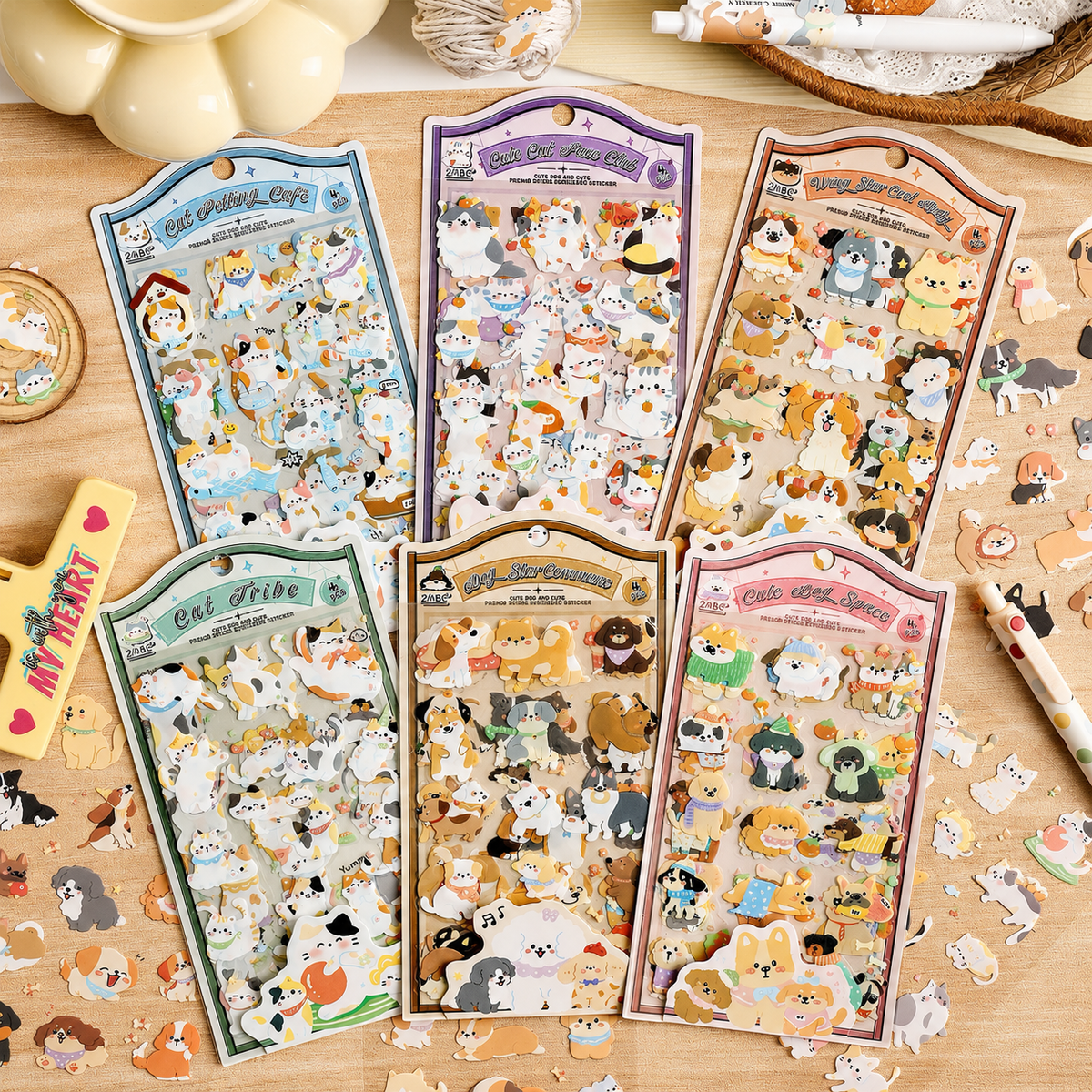 Kawaii Cats & Dogs PET Sticker Pack