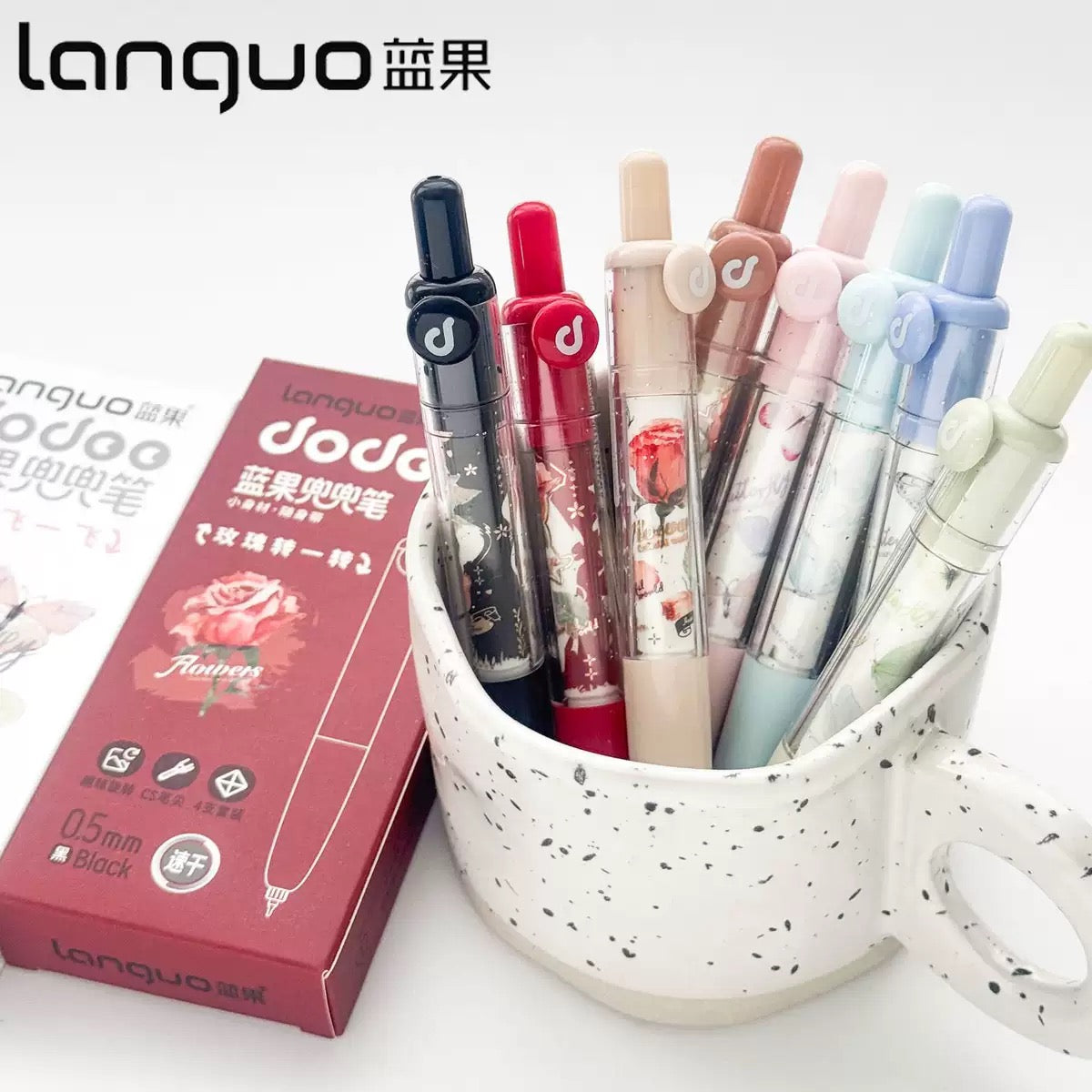 Premium Floral Black Ink Pen
