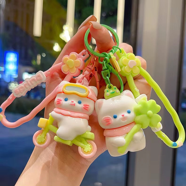 Lucky Kitty Couple Keychains