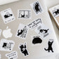 Momo Coated Paper Little Black Cat Series Sticker 30pcs Pack