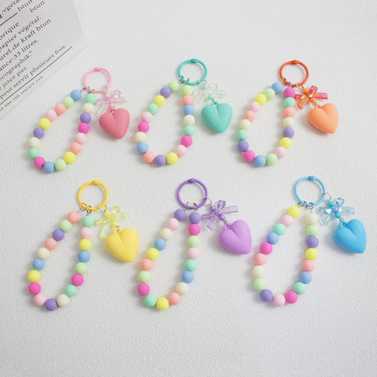 Macaron Heart Bag/Mobile Keychain