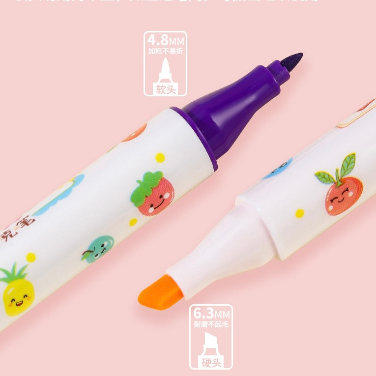 Dual Tip Marker Pen Set 12 Pcs