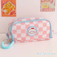 Kawaii Bear Checkerboard Pencil Case