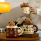 Lovely Bear Mug With Lid & Straw