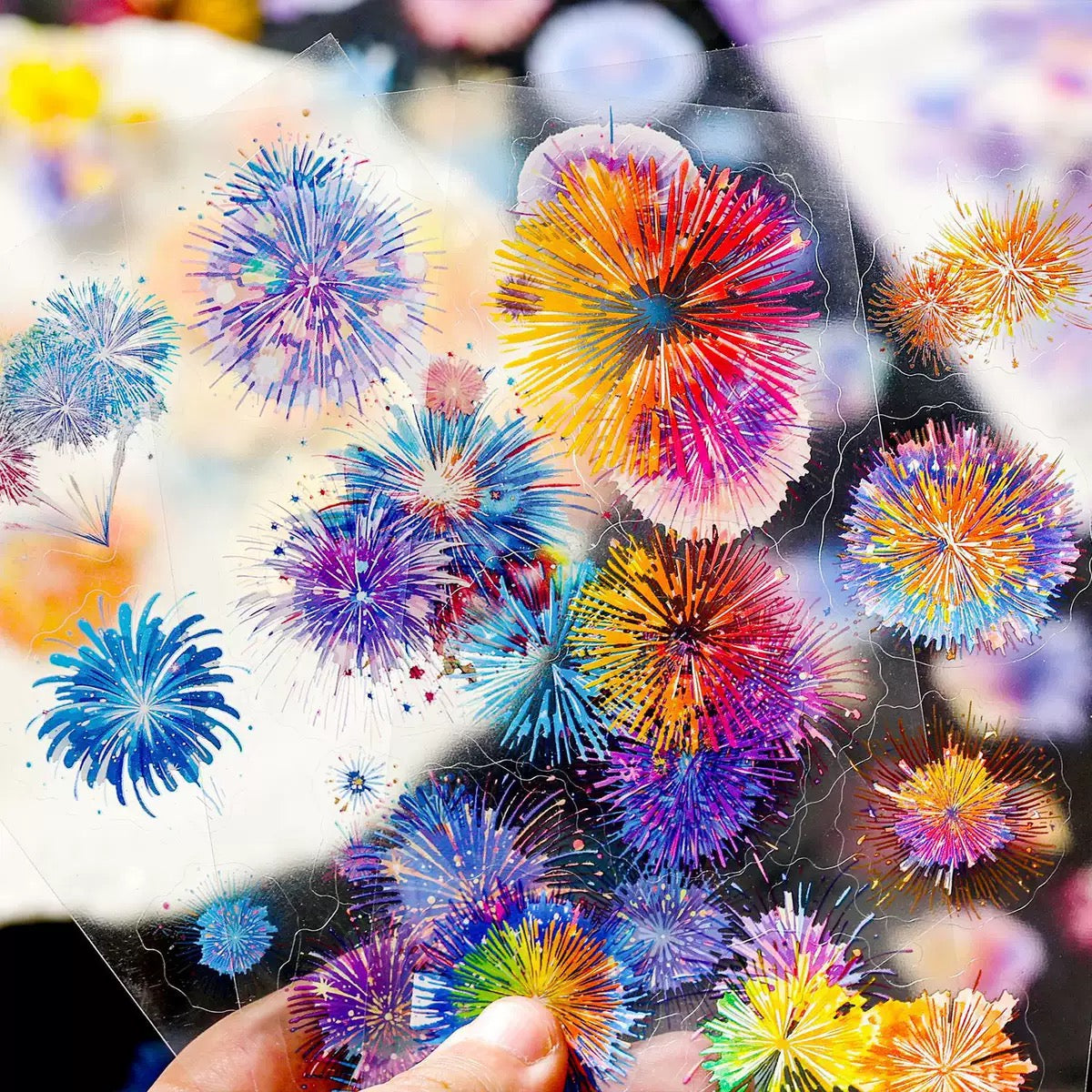 Watercolor Fireworks Stickers