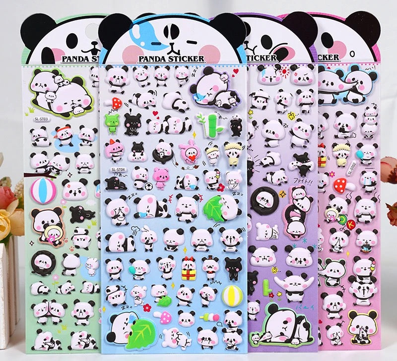 Panda Puffy Stickers