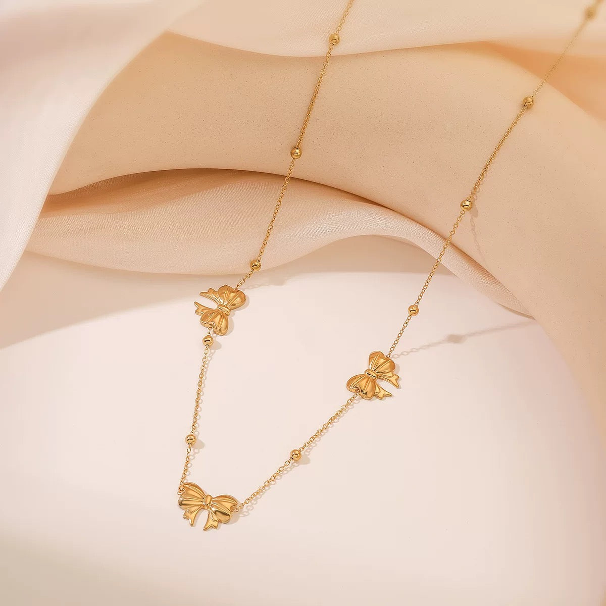 Coquette Stainless Bow Necklace