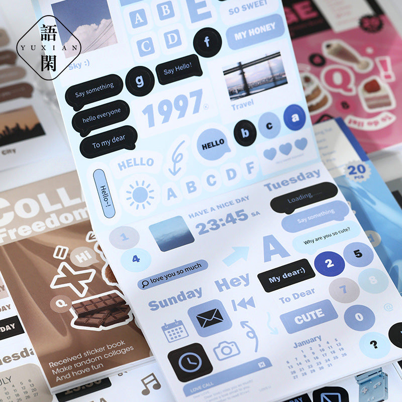 Journaling Collage Sticker Book 12 Sheets
