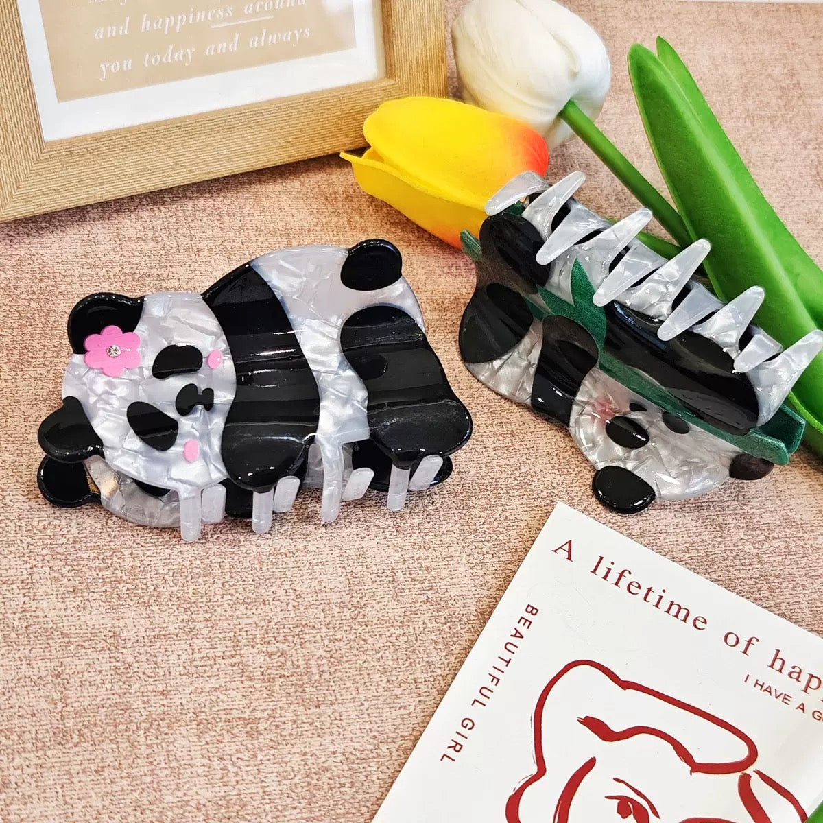 Premium Mini Panda Hair Clip