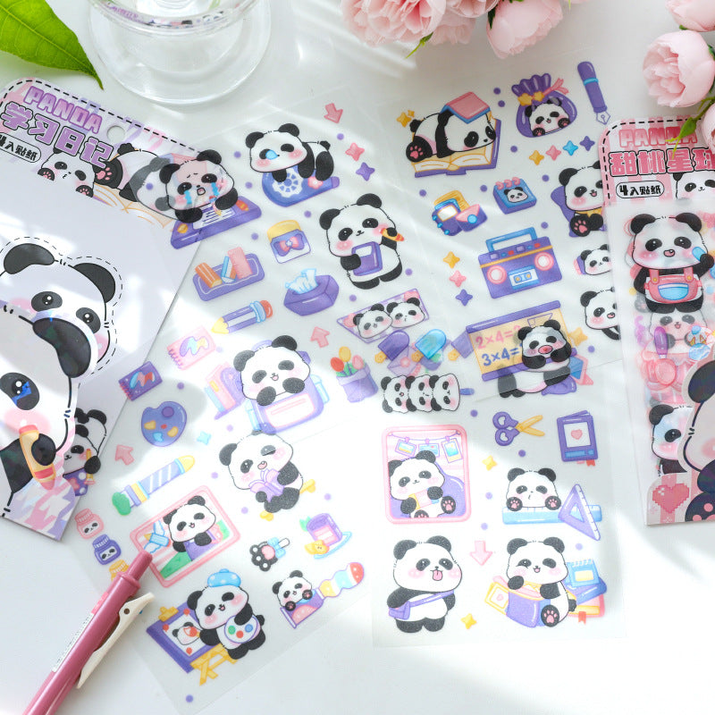 Panda Pet Matte Sticker Set 4 Sheets