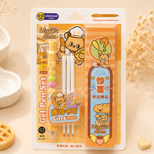 Waffle Bear Gel Pen Set With Refills