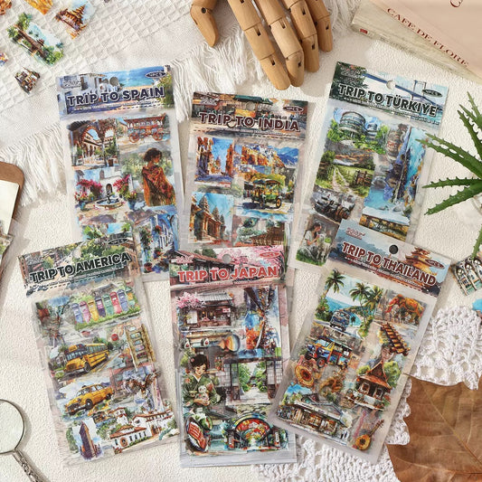 Wanderlust Watercolours Sticker Pack