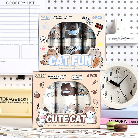 Cat Fun Washitape Set 6 PCs