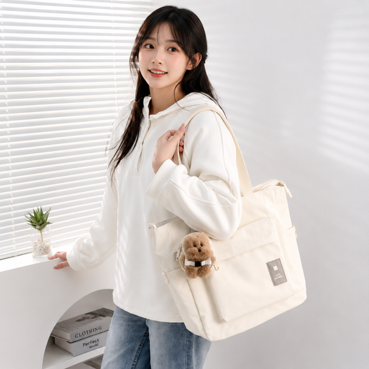 Korean Tote Bag With Charm