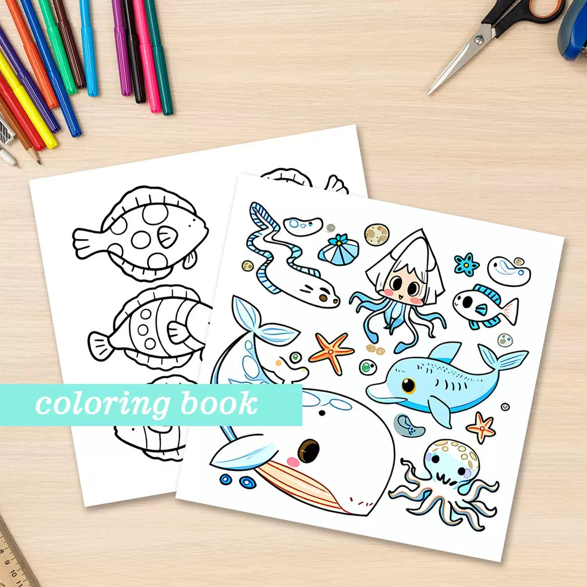 Ocean Scene Coloring Book