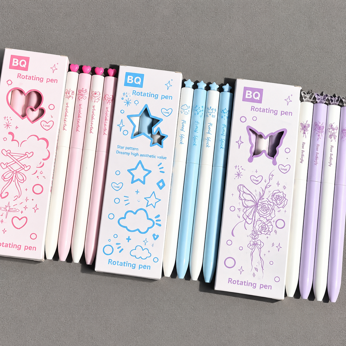 Kawaii Rotating Twist Pen Set
