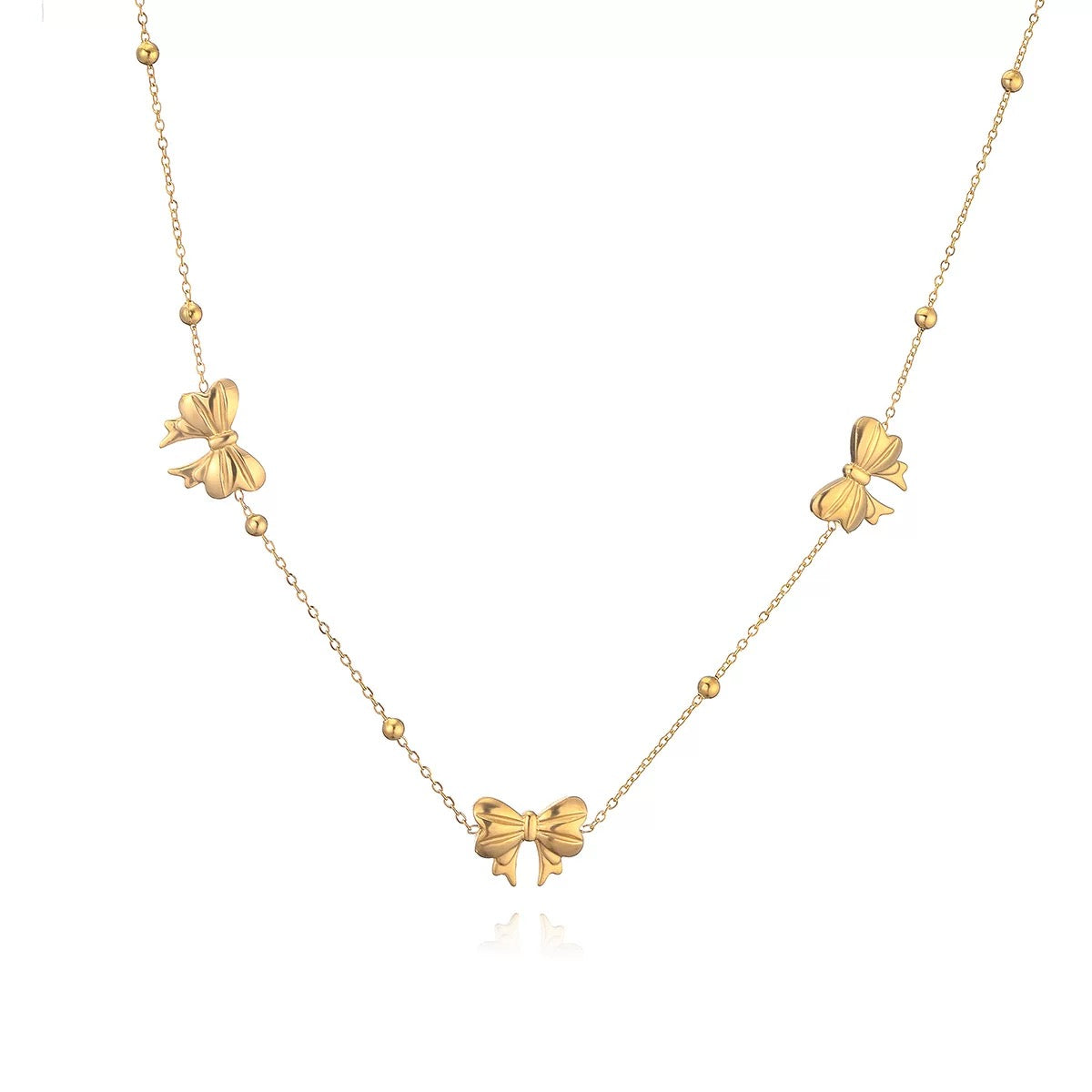 Coquette Stainless Bow Necklace