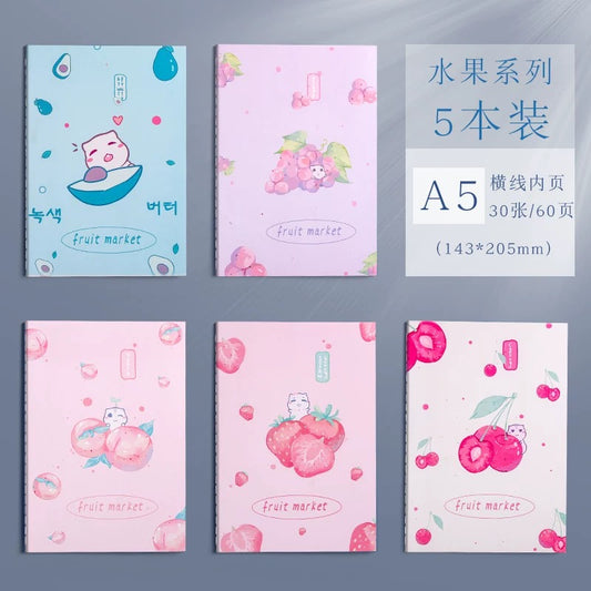 Fruit Theme A5 Book Set Of (5pcs)