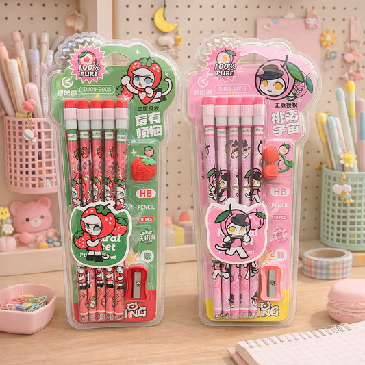 Kawaii Fruity Girl Pencil Set