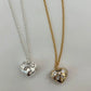 Heart With Bow Gold Necklace