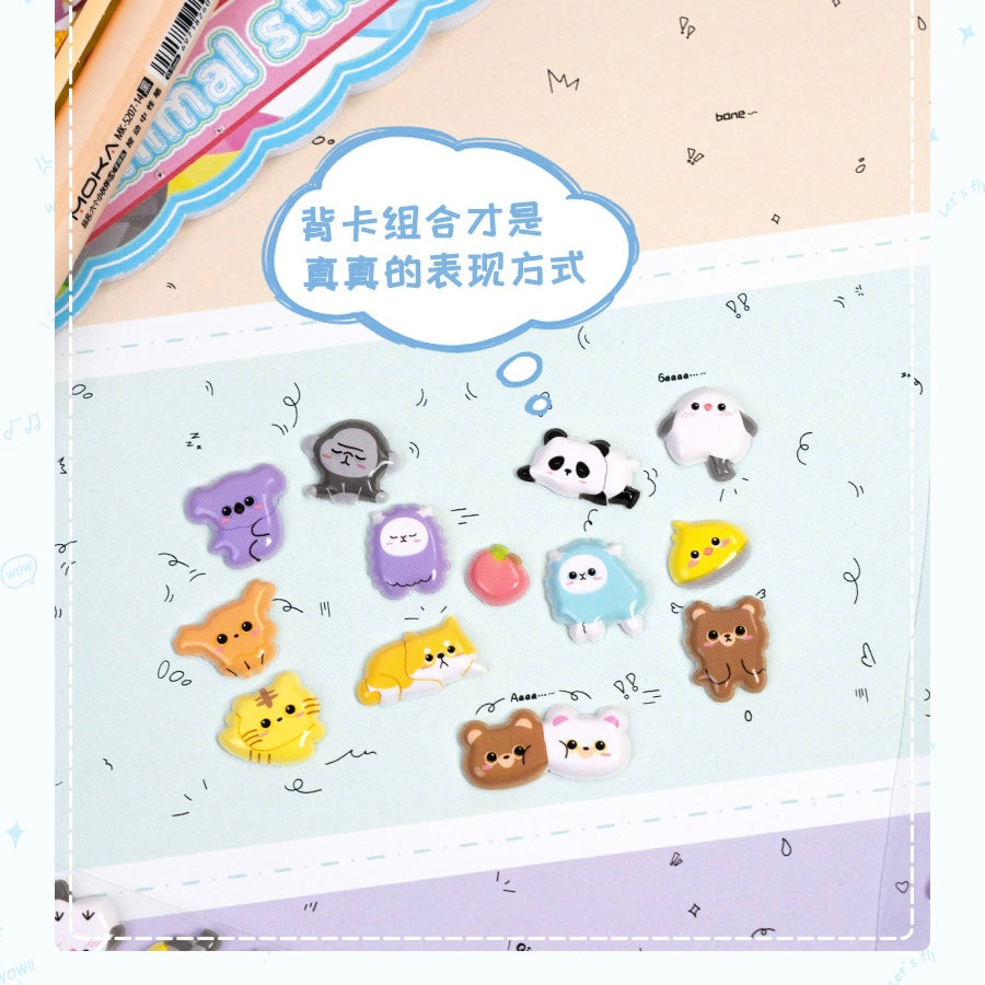 Kawaii Animal Puffy Sticker Set