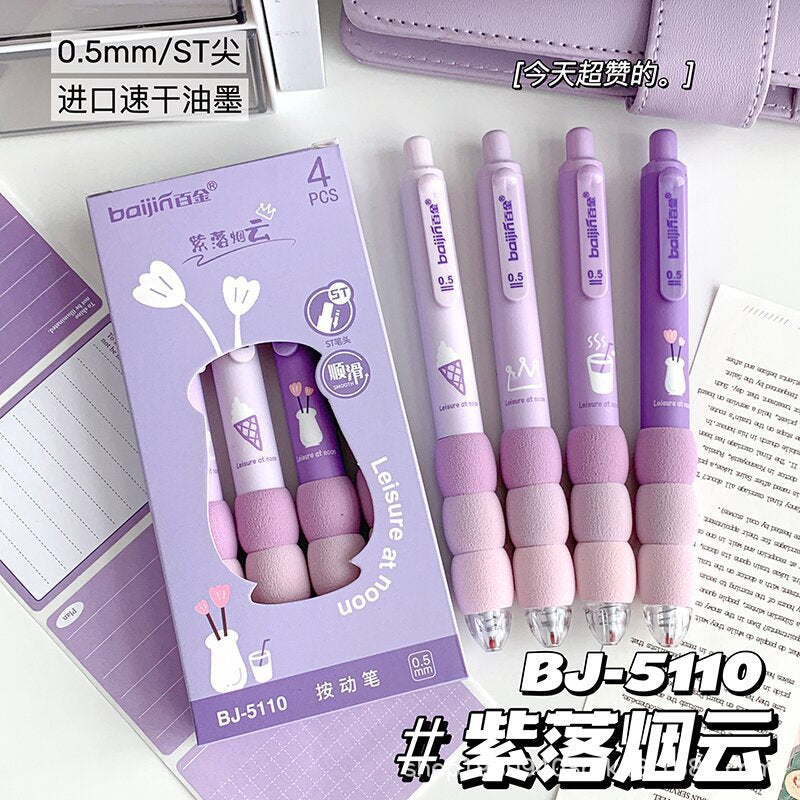 Kawaii Purple Pen Set