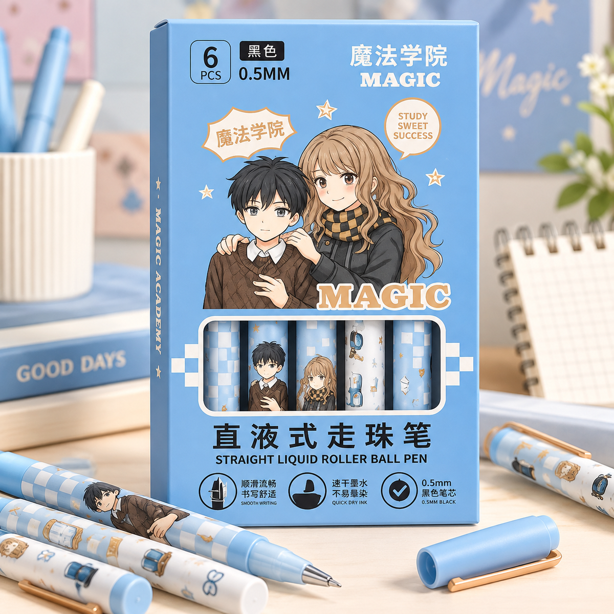 Magic Roller Pen Set Of 6pc