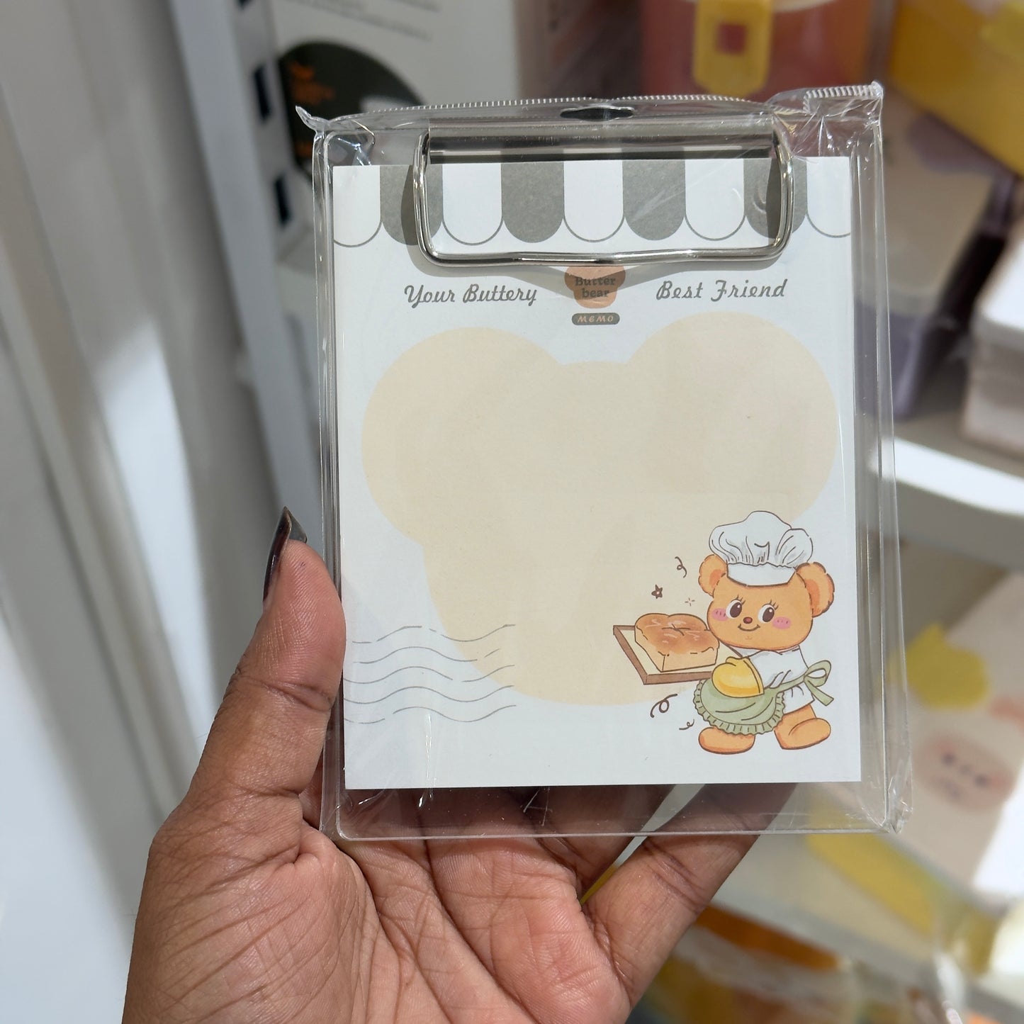Cream Bear Memo Pad