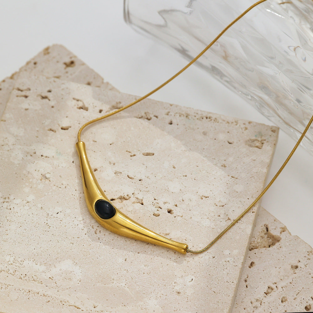 Retro Enamel Stone Anti Tarnish Necklace