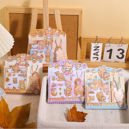 Bear Sticky Notes With Keychains