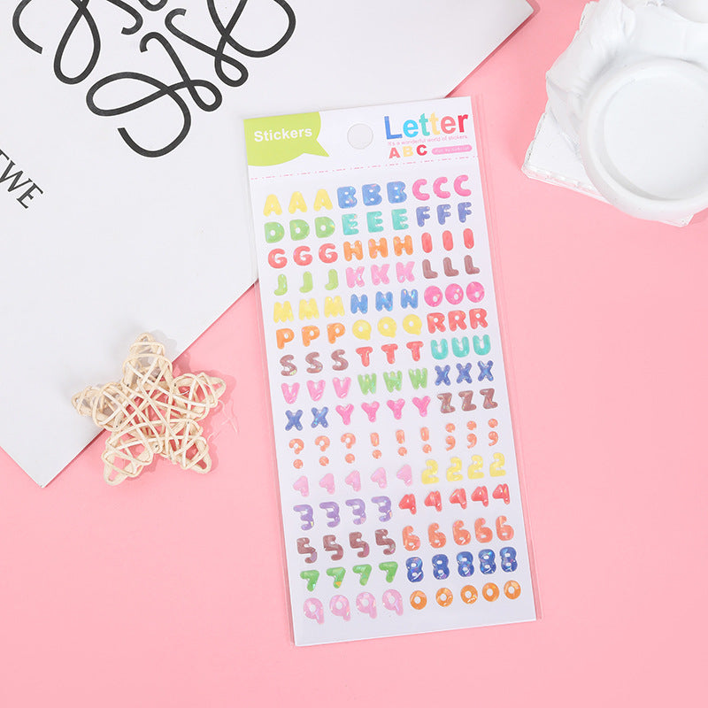 Alphabet and Numbers Crystal Sticker