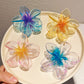 Transparent Floral Claw Clips