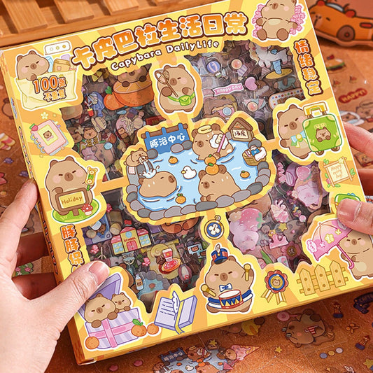 Capybara Daily Life Sticker Box (100pcs)