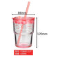 Sakura Glass Cup With Straw