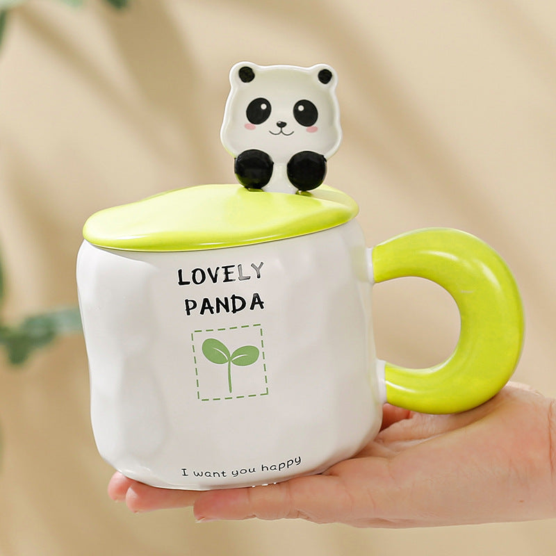 Panda Ceramic Mug With Spoon
