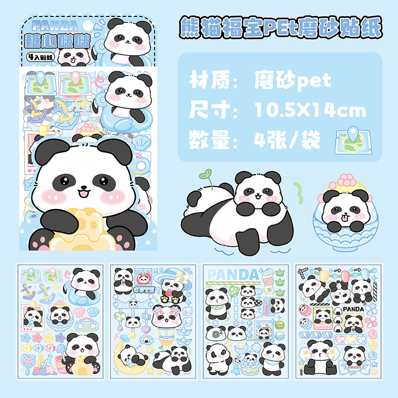 Panda Pet Matte Sticker Set 4 Sheets