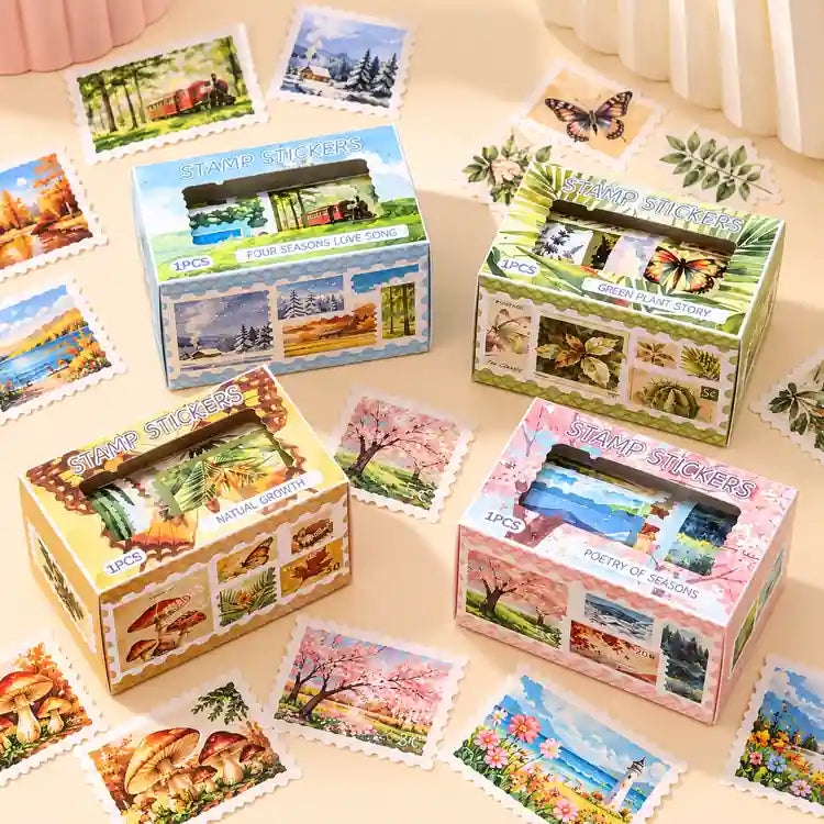 Retro Stamp Sticker Roll