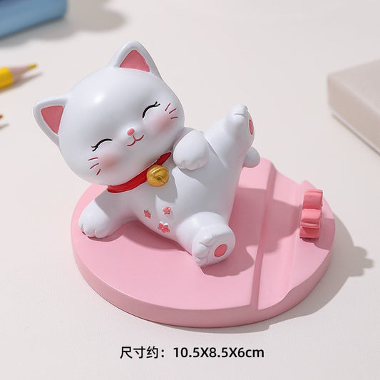 Blossom Kitty Ceramic Phone Holder
