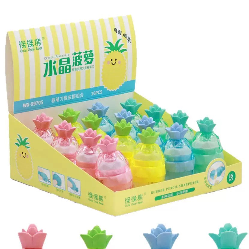 Pineapple Eraser w Sharpener