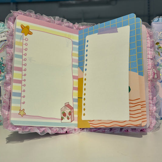 Kawaii Girly Diary With Gingham Border