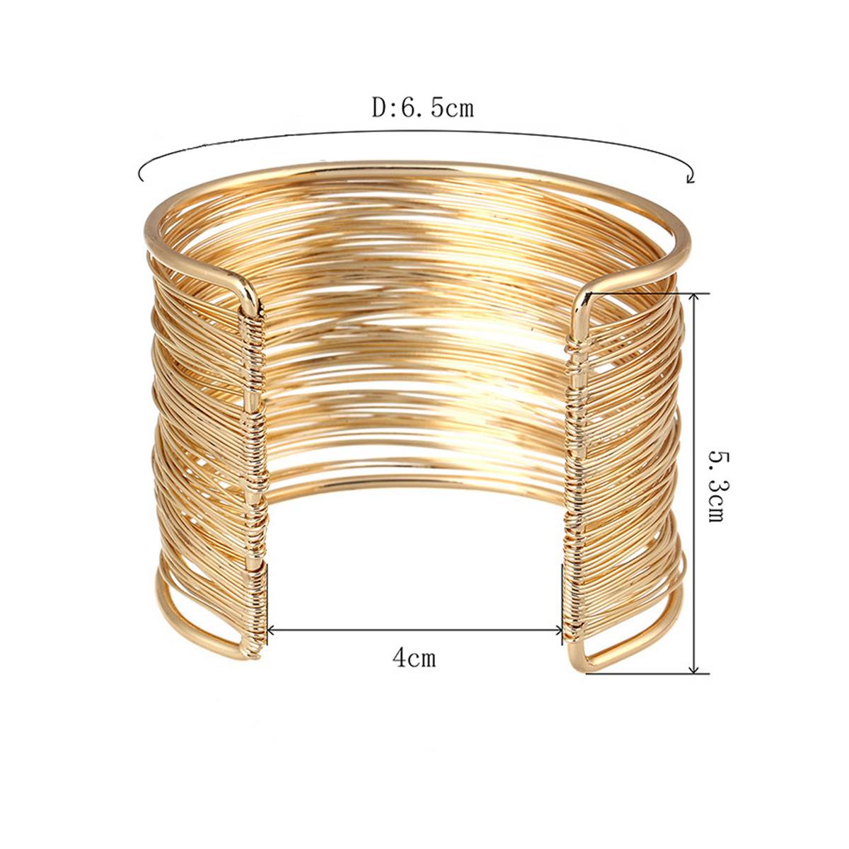 Gold Plated Party Statement Mesh Design Silver Korean Cuff Bracelet